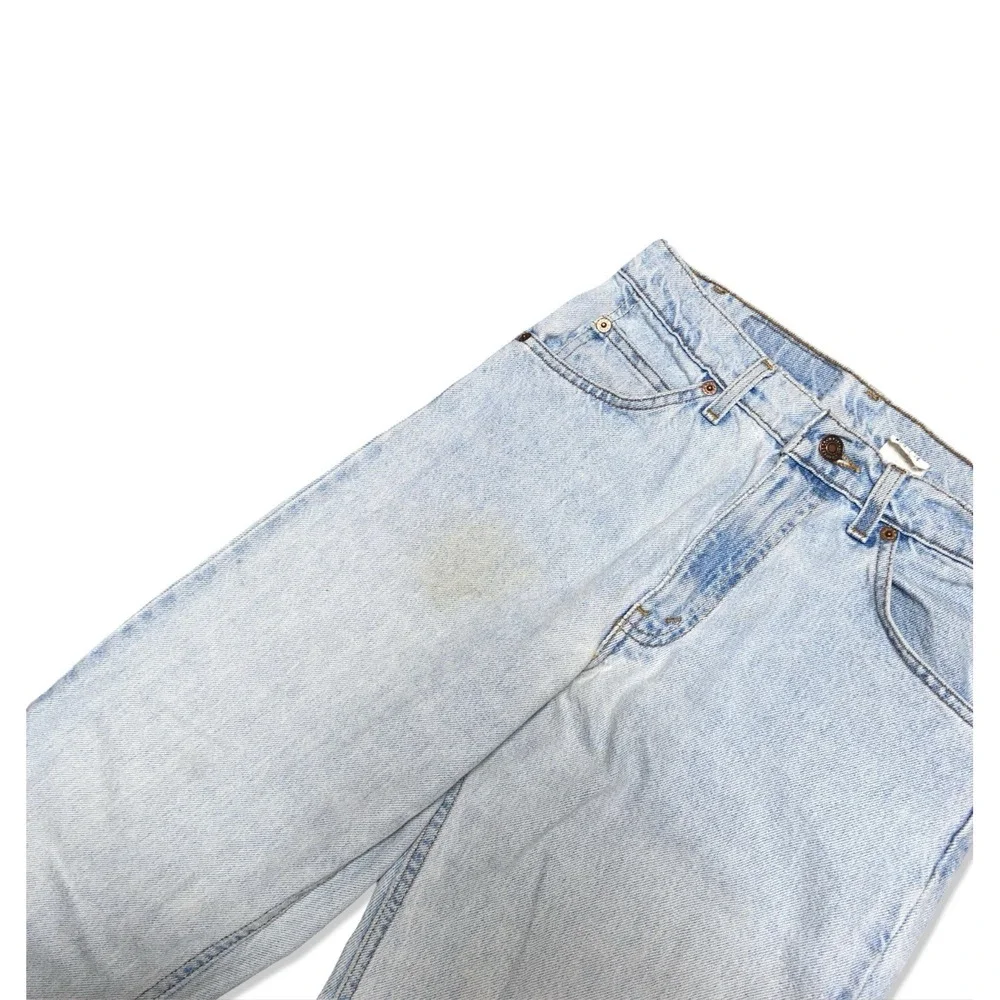 Vintage Levi's 550 Orange Tab Jeans 29x34 Light Blue Relaxed Tapered